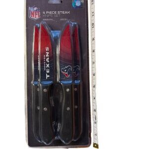 Houston Texans NFL Steak Knife Set 4pc Sports Vault New Gift Tailgate Man Cave